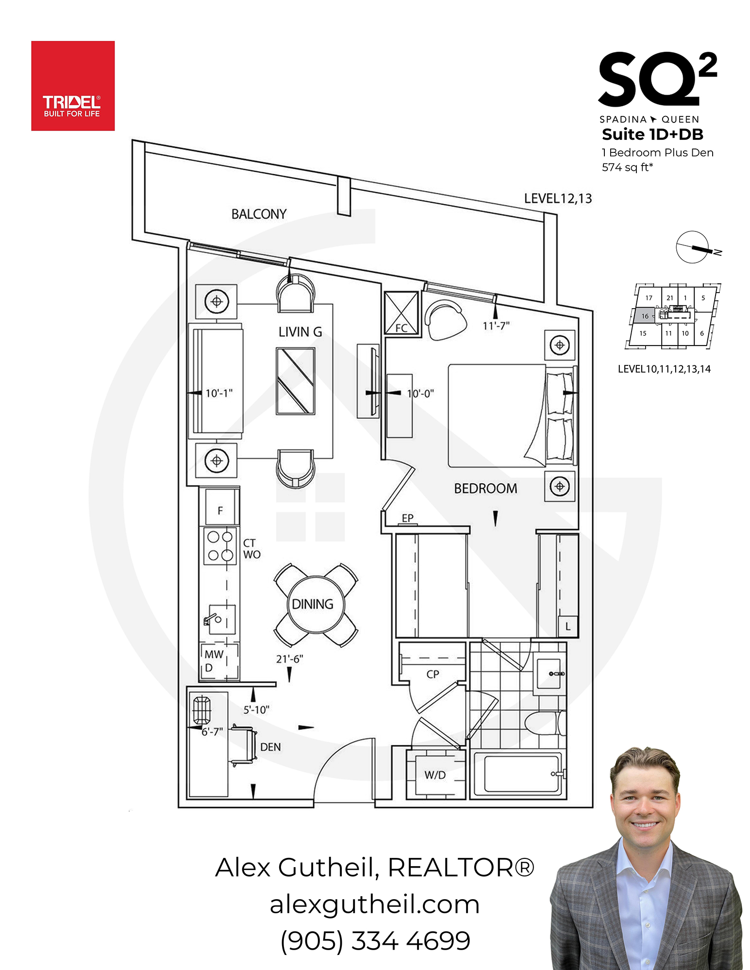 SQ2 Condos at Queen and Spadina - 80 Vanauley St - Suite 1D + DB