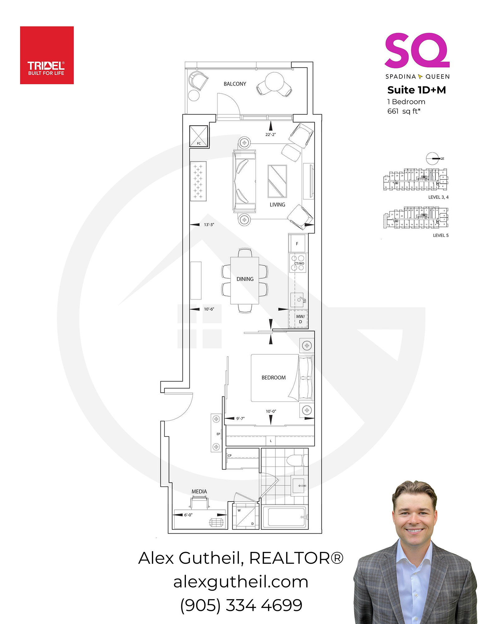 SQ Condos at Queen and Spadina – 38 Cameron St - Suite 1D + M