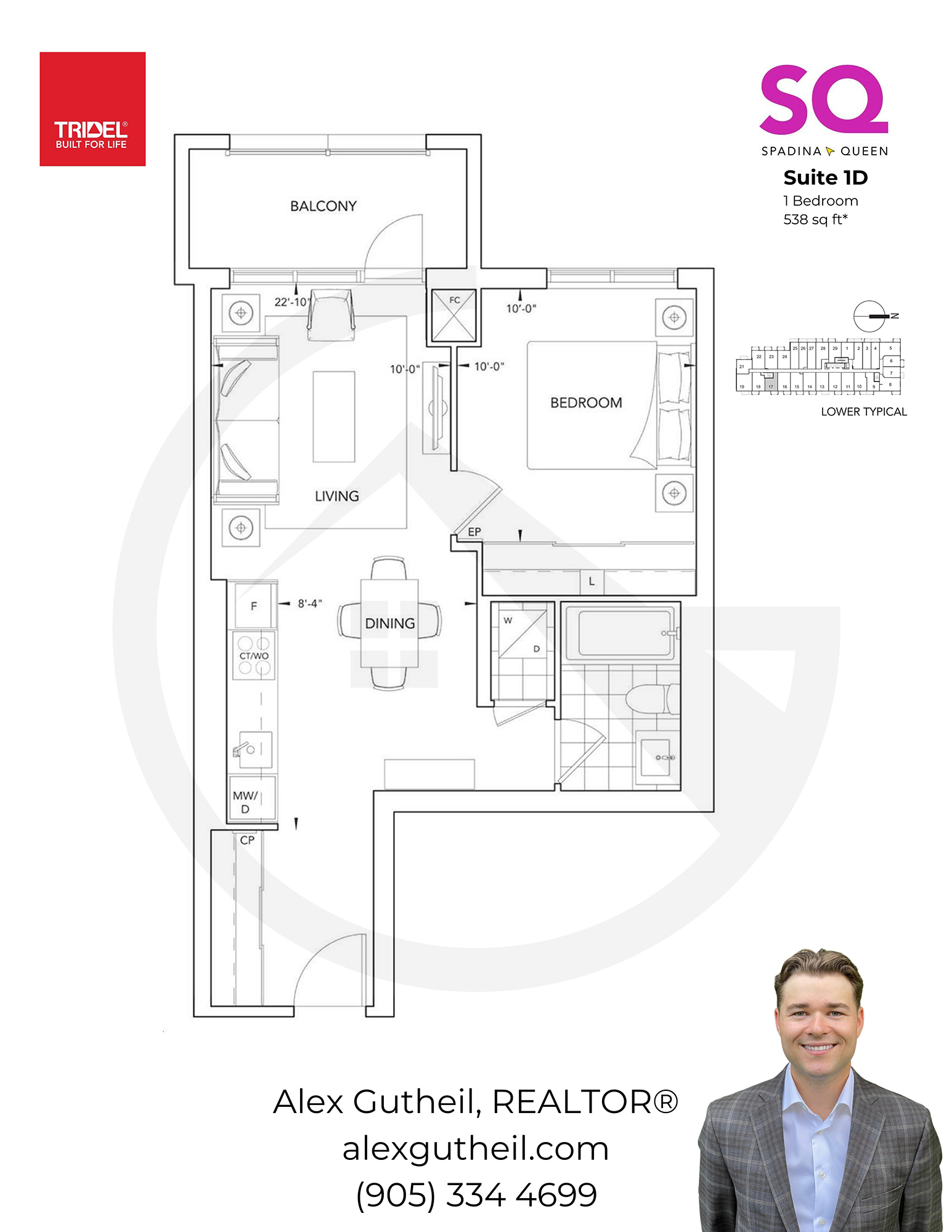 SQ Condos at Queen and Spadina – 38 Cameron St - Suite 1D