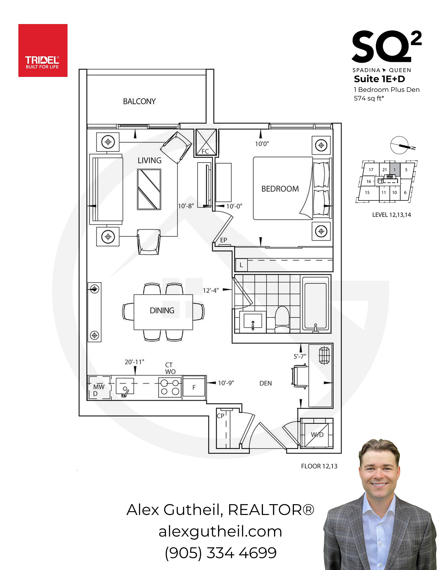 SQ2 Condos at Queen and Spadina - 80 Vanauley St - Suite 1E + D