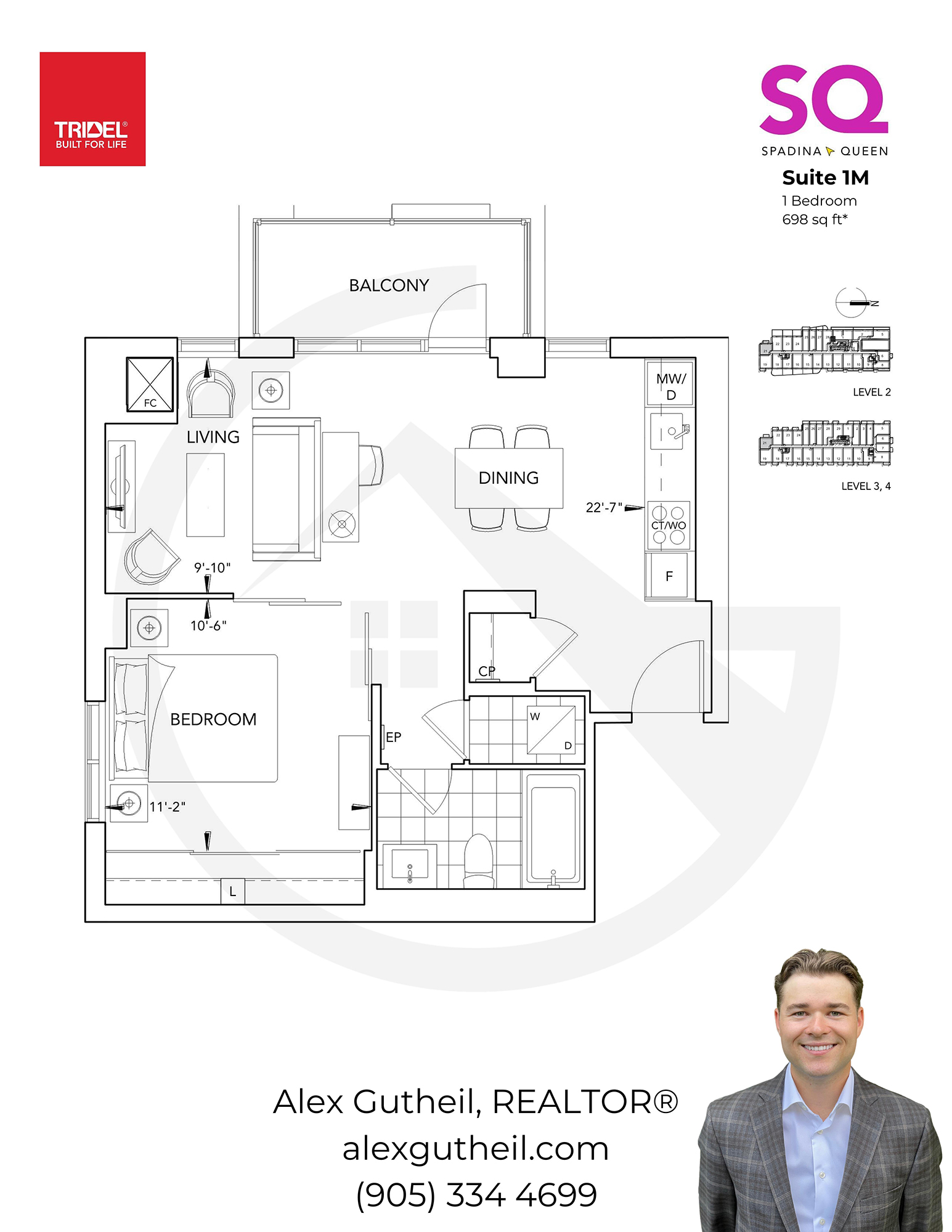 SQ Condos at Queen and Spadina – 38 Cameron St - Suite 1M