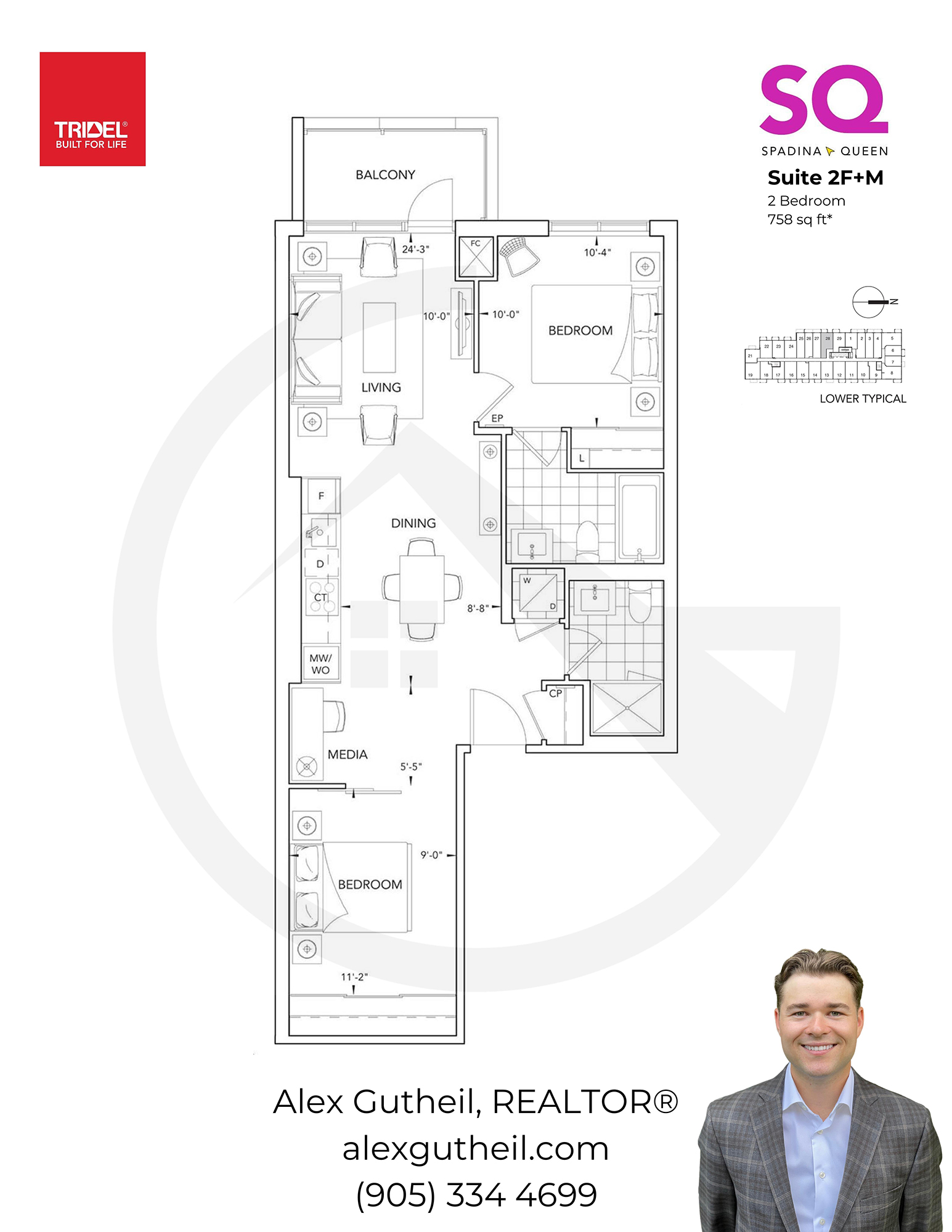 SQ Condos at Queen and Spadina – 38 Cameron St - Suite 2F + M