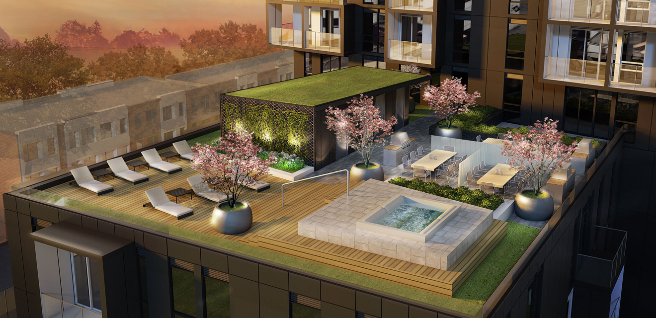 SQ2 Condos at Queen and Spadina – 80 Vanauley St - Green Rooftop